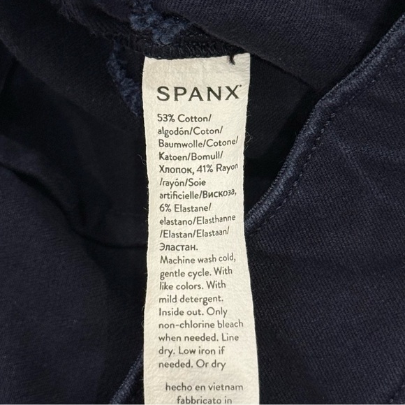 Spanx Polished Kick Flare Pants Small Tall Navy Blue Ankle Minimal Chic Business - Picture 10 of 11